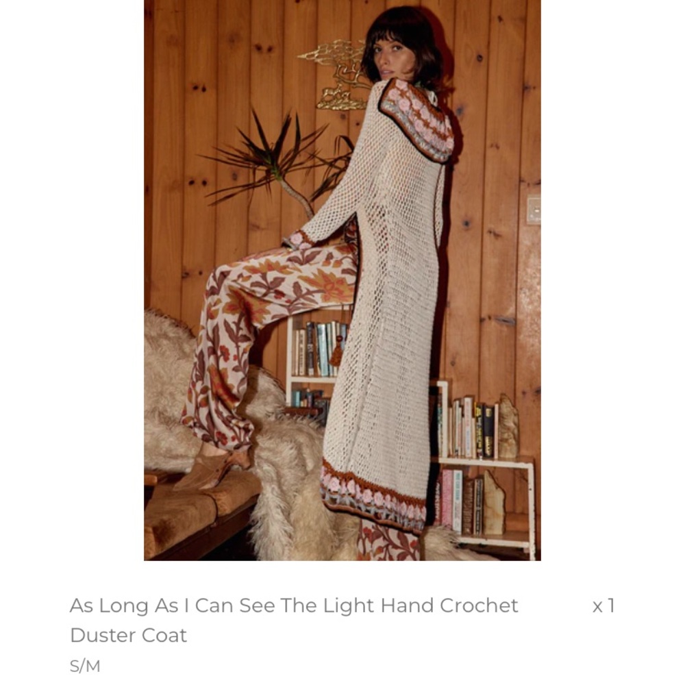 Chasing Unicorns “As long as I can see the light” crochet duster